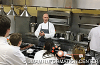 Lecture by Mr. Connaughton in a classroom: Students are interested in how to utilize umami